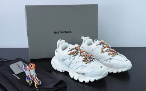 巴黎世家Balenciaga3.0 Track.2 Open Sneaker巴黎世家3.0白彩色低帮老爹鞋纯原版本 货号：542436W3RM19081