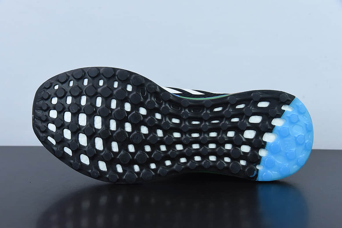 阿迪达斯Adidas Pureboost 21 PB21代黑白蓝爆米花大底运动休闲跑步鞋纯原版本 货号：GY5103