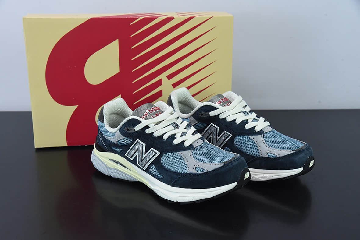 新百伦New Balance 990 V3 海军蓝美产官方复古休闲运动慢跑鞋纯原版本 货号：M990TE3