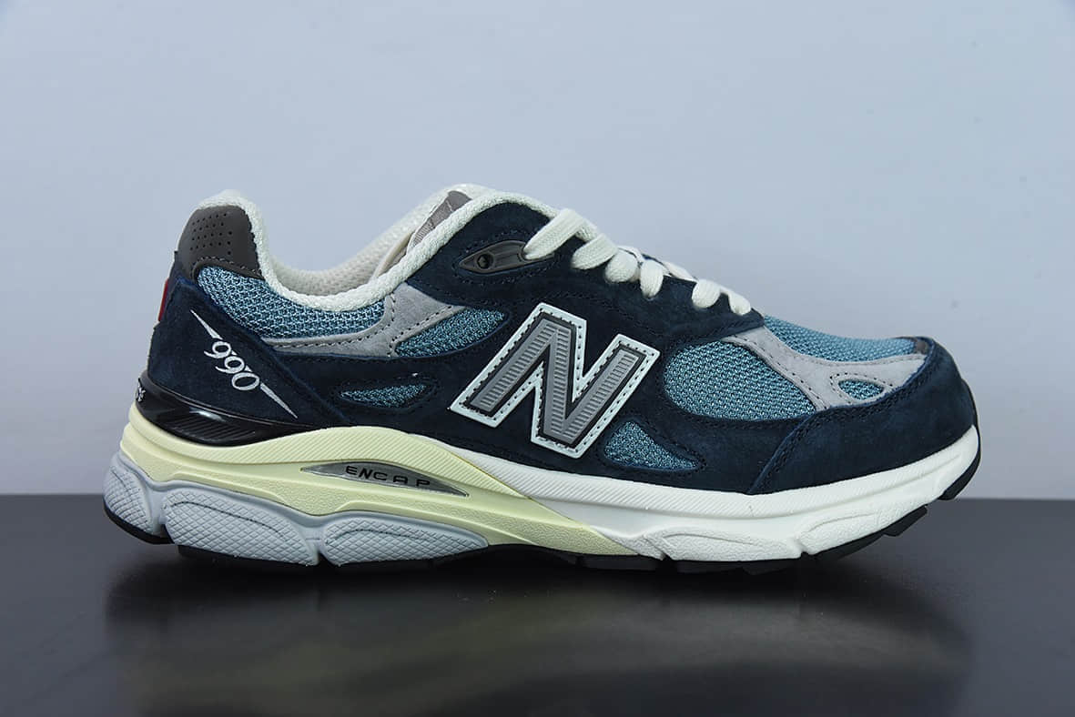 新百伦New Balance 990 V3 海军蓝美产官方复古休闲运动慢跑鞋纯原版本 货号：M990TE3