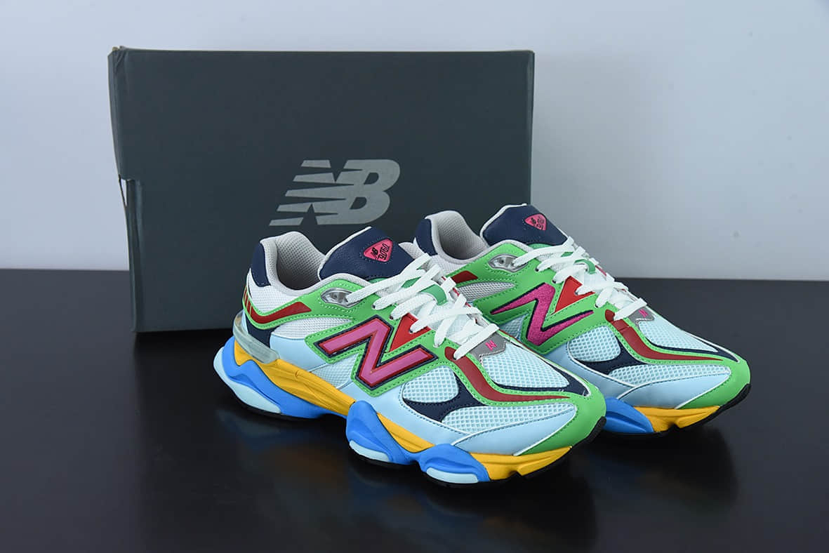 新百伦New Balance Freshgoods x New Balance NB9060联名款蓝绿黄复古休闲运动慢跑鞋纯原版本 货号：U9060NBN