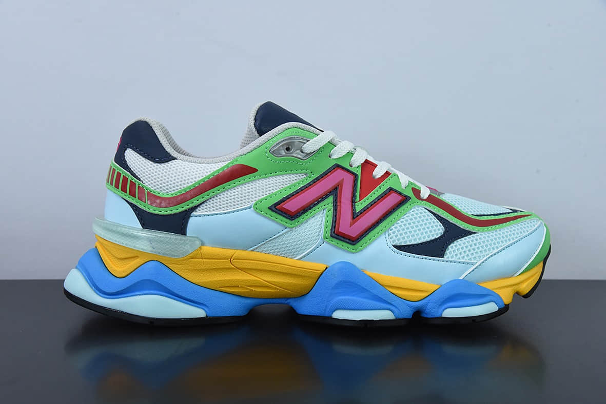 新百伦New Balance Freshgoods x New Balance NB9060联名款蓝绿黄复古休闲运动慢跑鞋纯原版本 货号：U9060NBN