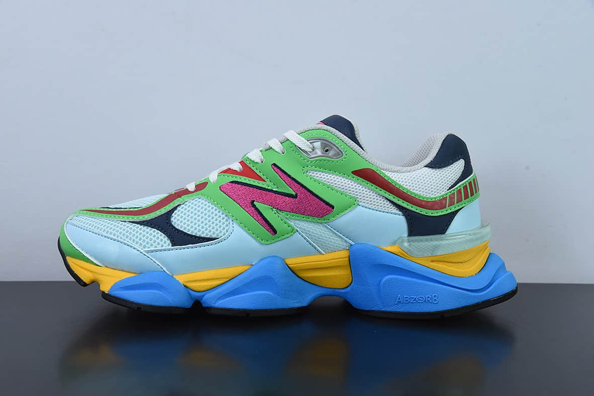 新百伦New Balance Freshgoods x New Balance NB9060联名款蓝绿黄复古休闲运动慢跑鞋纯原版本 货号：U9060NBN