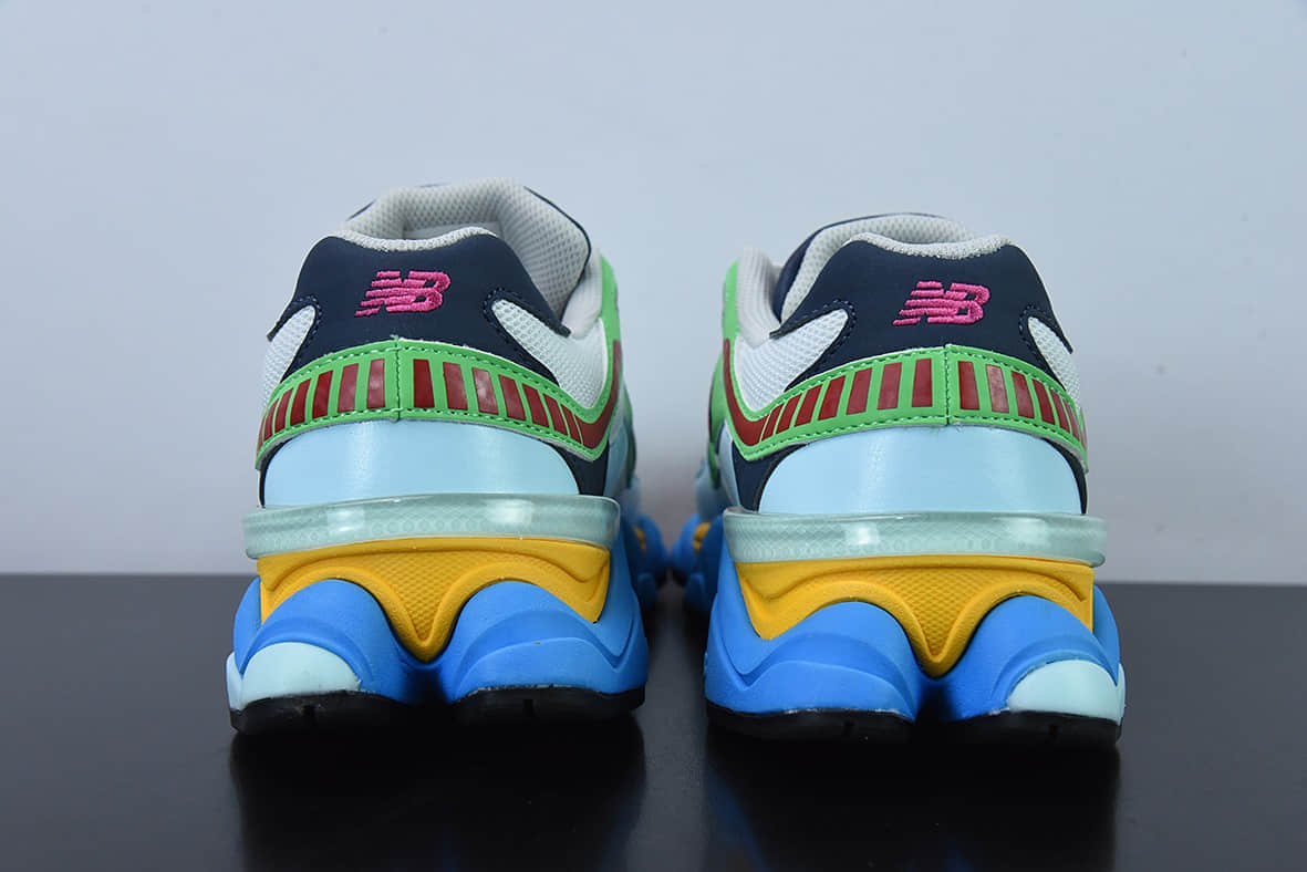 新百伦New Balance Freshgoods x New Balance NB9060联名款蓝绿黄复古休闲运动慢跑鞋纯原版本 货号：U9060NBN