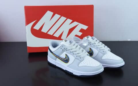 耐克Nike Dunk Low “3D Swoosh灰白彩钩低帮休闲滑板鞋纯原版本 货号：DV6482-100