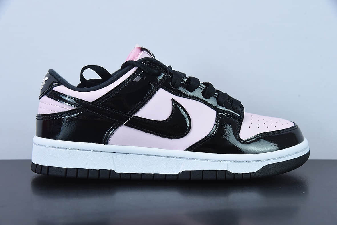 耐克Nike SB Dunk Low ESS Pink Black黑粉漆皮SB低帮休闲滑板鞋纯原版本 货号：DJ9955-600