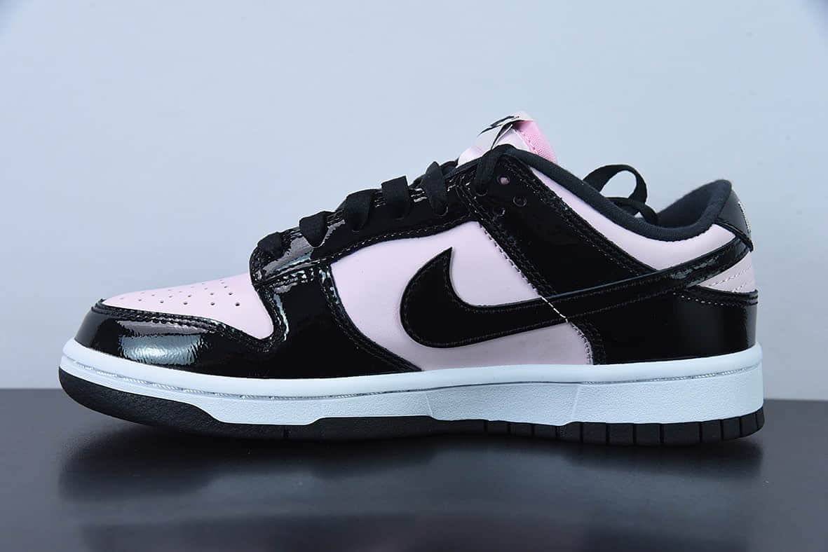 耐克Nike SB Dunk Low ESS Pink Black黑粉漆皮SB低帮休闲滑板鞋纯原版本 货号：DJ9955-600