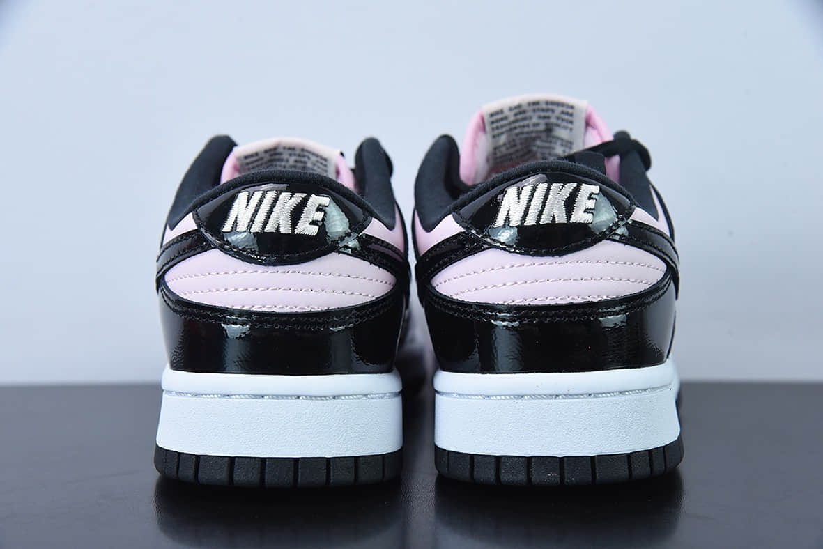 耐克Nike SB Dunk Low ESS Pink Black黑粉漆皮SB低帮休闲滑板鞋纯原版本 货号：DJ9955-600