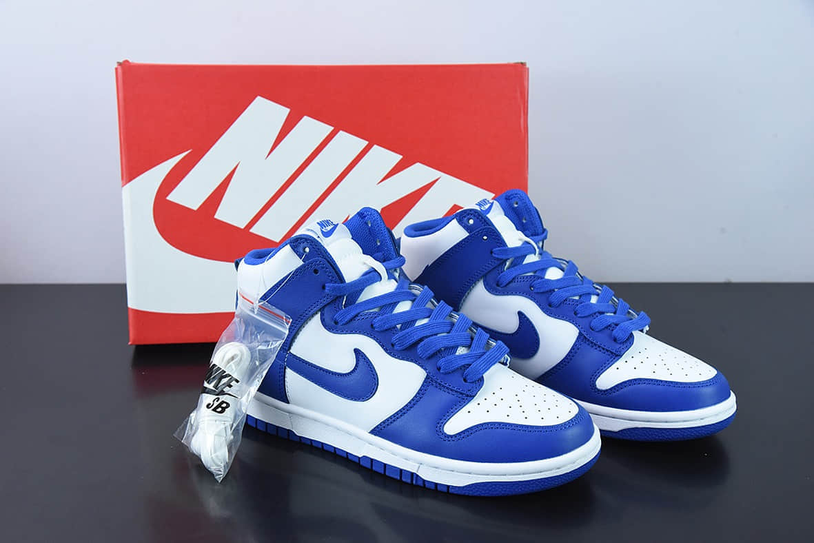 耐克NIKE SB Dunk High Game Royal 经典白蓝配色 SB高帮板鞋纯原版本 货号：DD1399-102