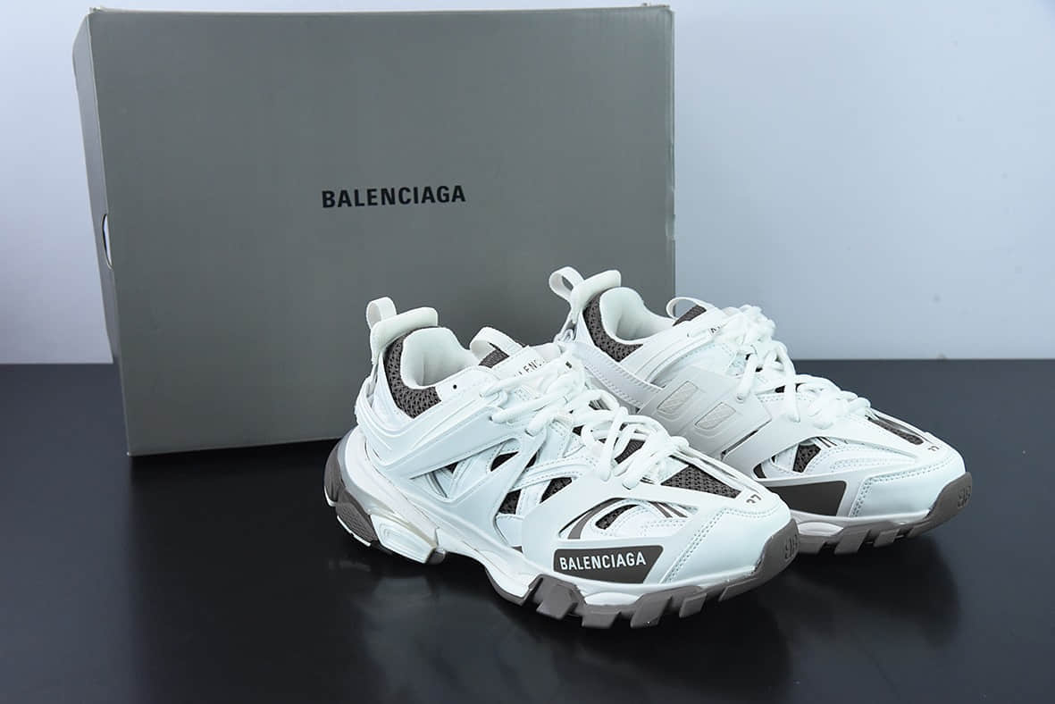 巴黎世家Balenciaga Track Sneaker 巴黎世家三代灰白棕户外概念复古老爹鞋纯原版本 货号：542023W3AC11897