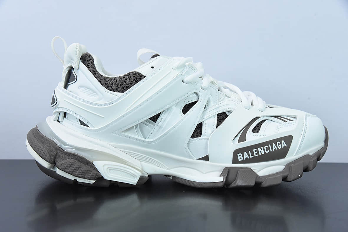 巴黎世家Balenciaga Track Sneaker 巴黎世家三代灰白棕户外概念复古老爹鞋纯原版本 货号：542023W3AC11897