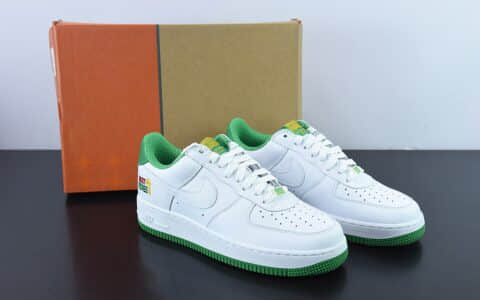 耐克Nike Air Force 1 Low 07 白绿布鲁克林群岛城市限定空军一号低帮休闲板鞋纯原版本 货号：DX1156-100