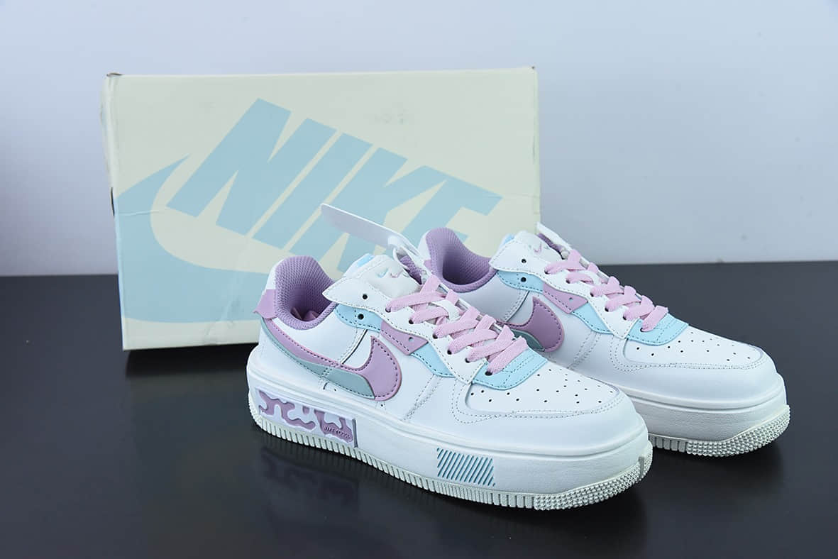 耐克Nike Air Force 1 Fontanka 丰塔卡系列白蓝紫空军一号低帮休闲板鞋纯原版本 货号：CW6688-607