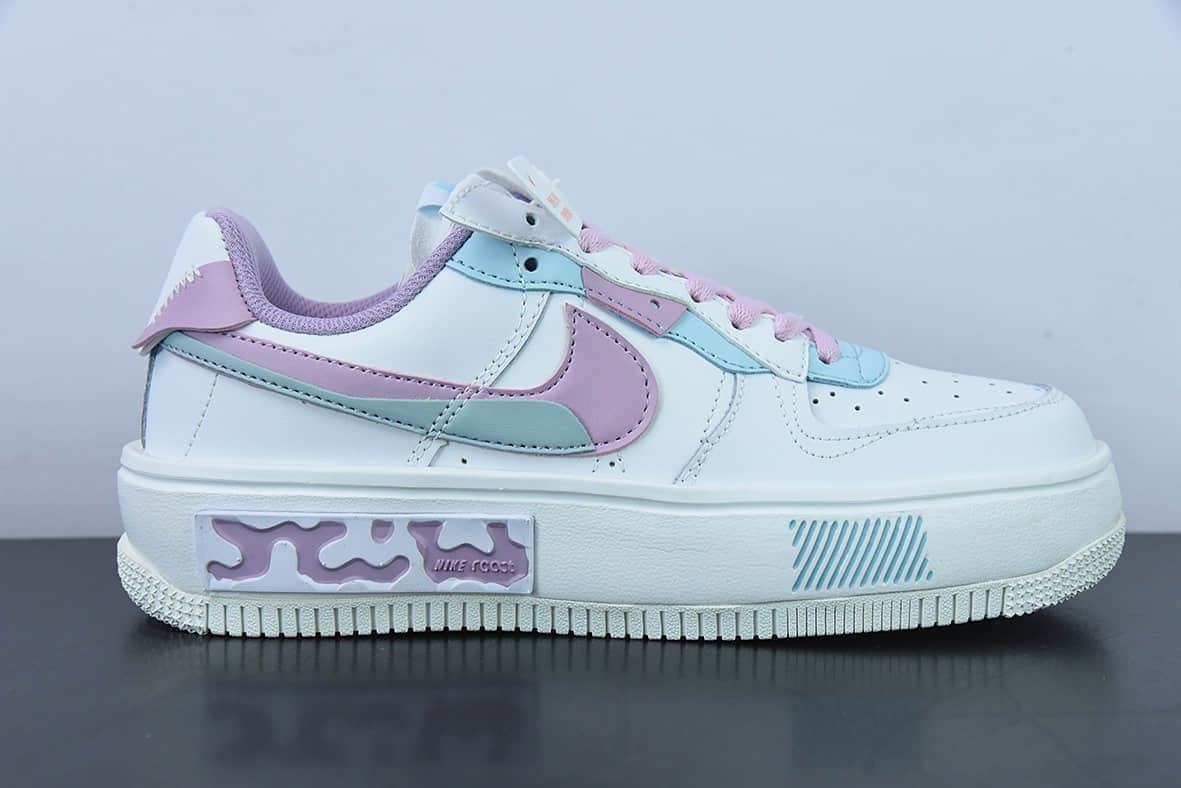 耐克Nike Air Force 1 Fontanka 丰塔卡系列白蓝紫空军一号低帮休闲板鞋纯原版本 货号：CW6688-607