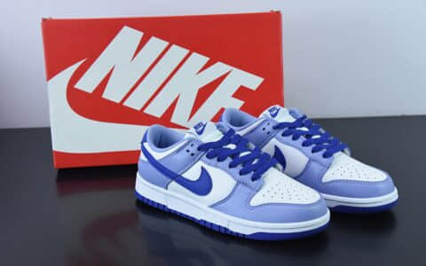 耐克Nike Dunk Low GS “Blueberry” 白紫蓝莓低帮休闲滑板鞋纯原版本 货号：DZ4456-100