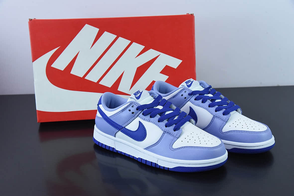 耐克Nike Dunk Low GS “Blueberry” 白紫蓝莓低帮休闲滑板鞋纯原版本 货号：DZ4456-100