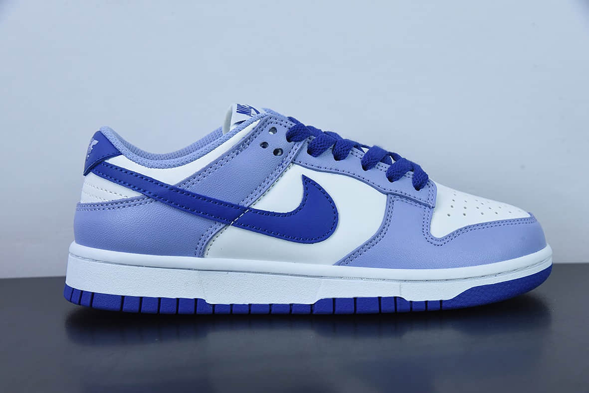 耐克Nike Dunk Low GS “Blueberry” 白紫蓝莓低帮休闲滑板鞋纯原版本 货号：DZ4456-100