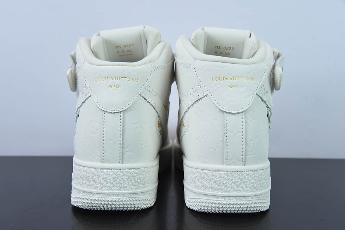 耐克Nike Lv x Nike Air Force 1 路易斯威登驴牌LV联名白金空军一号高帮运动休闲板鞋纯原版本 货号：1A9V8Z