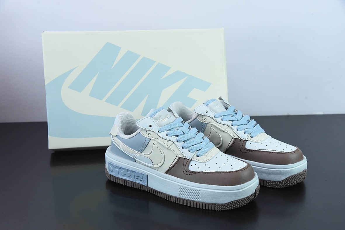 耐克Nike Air Force 1 Fontanka 丰塔卡系列咖蓝色空军一号低帮休闲板鞋纯原版本 货号：CW6688-606