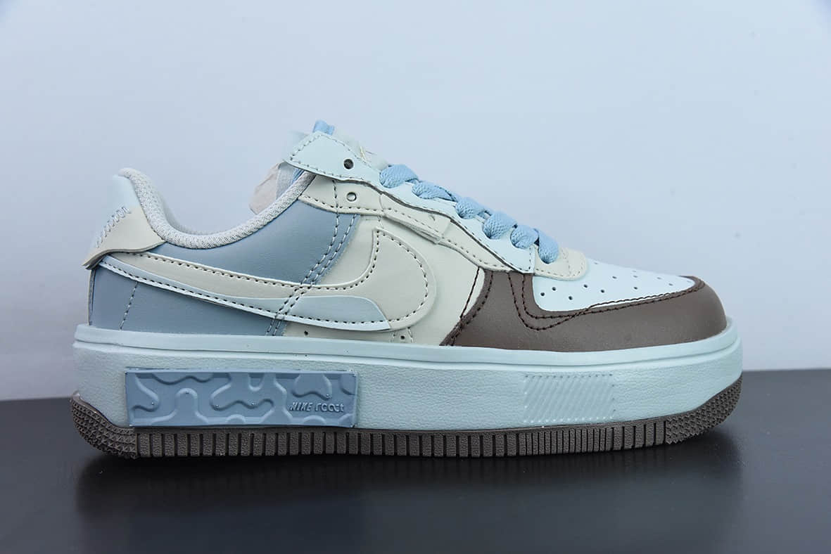 耐克Nike Air Force 1 Fontanka 丰塔卡系列咖蓝色空军一号低帮休闲板鞋纯原版本 货号：CW6688-606