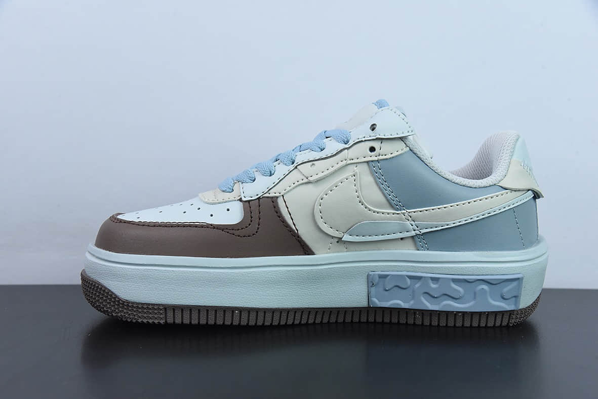 耐克Nike Air Force 1 Fontanka 丰塔卡系列咖蓝色空军一号低帮休闲板鞋纯原版本 货号：CW6688-606