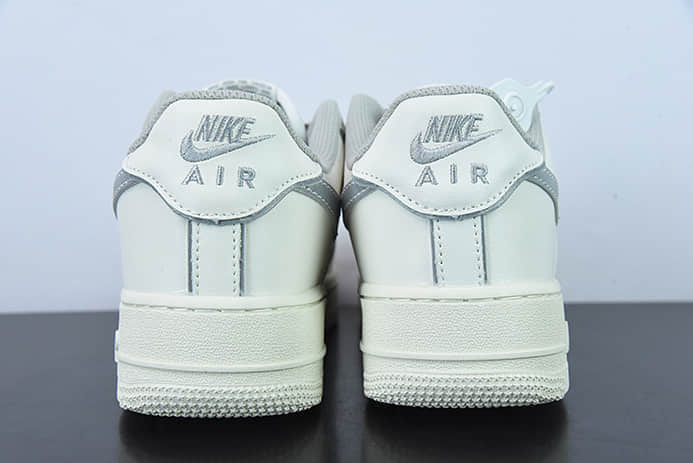 耐克Nike Air Force 1 Low 米白银空军一号3M反光低帮休闲板鞋纯原版本 货号：BQ8228-366