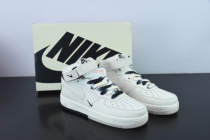 耐克Nike Air Force 1'07 Mid 串标白黑小钩空军一号中帮休闲板鞋纯原版本 货号：NT2969-013
