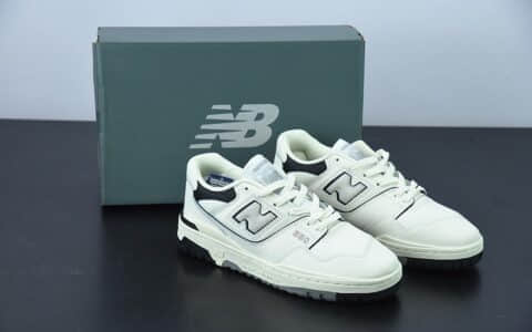 新百伦New Balance BB550系列皮革米白黑灰经典复古低帮休闲运动篮球板鞋纯原版本 货号：BB550LWT