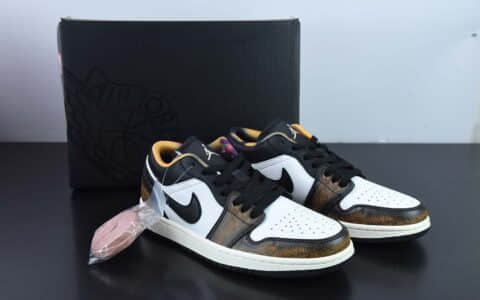 乔丹Air Jordan 1 Low Wear Away AJ1 乔1古铜磨损做旧低帮篮球鞋纯原版本 货号：DQ8422-001