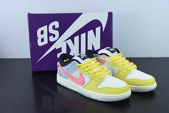 耐克Nike SB Dunk Low PROBe True黄白粉彩虹扣篮系列低帮休闲运动滑板板鞋纯原版本 货号：DX5933-900