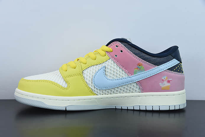 耐克Nike SB Dunk Low PROBe True黄白粉彩虹扣篮系列低帮休闲运动滑板板鞋纯原版本 货号：DX5933-900