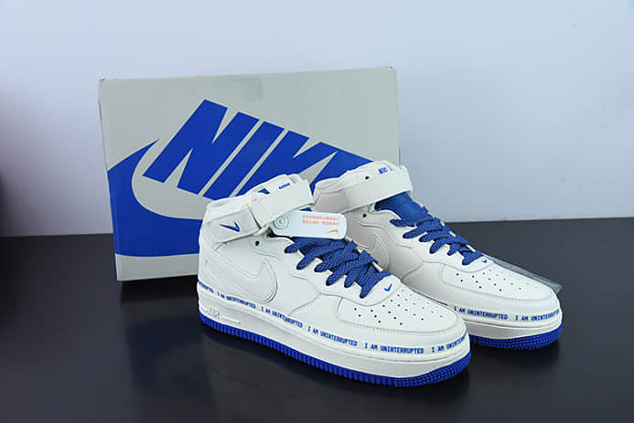 耐克Nike Uninterrupted×Nike Air Forece 1 Mid MORE THAN “米宝蓝签名涂鸦”满天星空军一号中帮休闲板鞋纯原版本 货号：NU3060-686