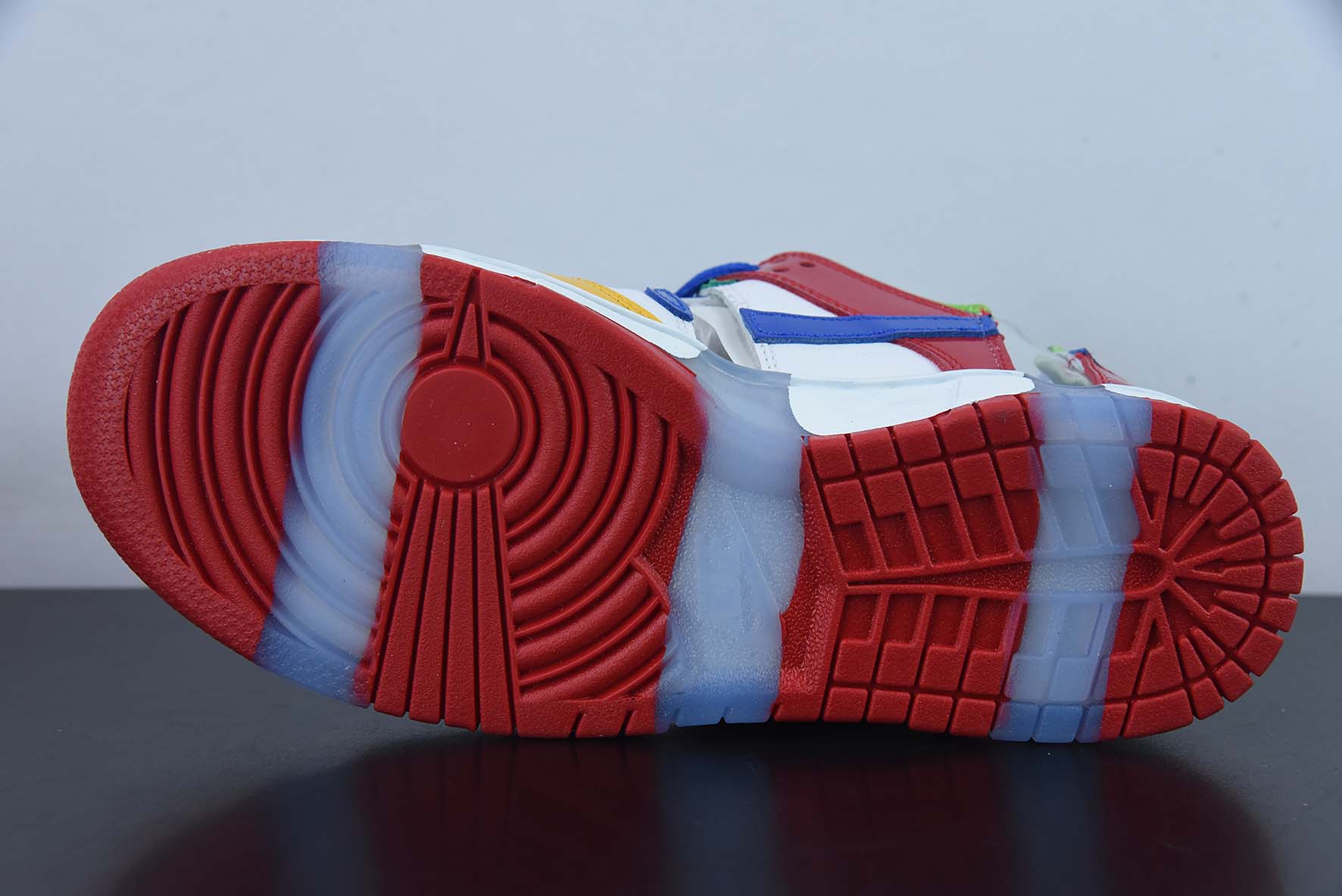 耐克Nike eBay x SB DunkLOW红白黄绿切断彩色镂空SB低帮滑板鞋纯原版本 货号：FD8777-100