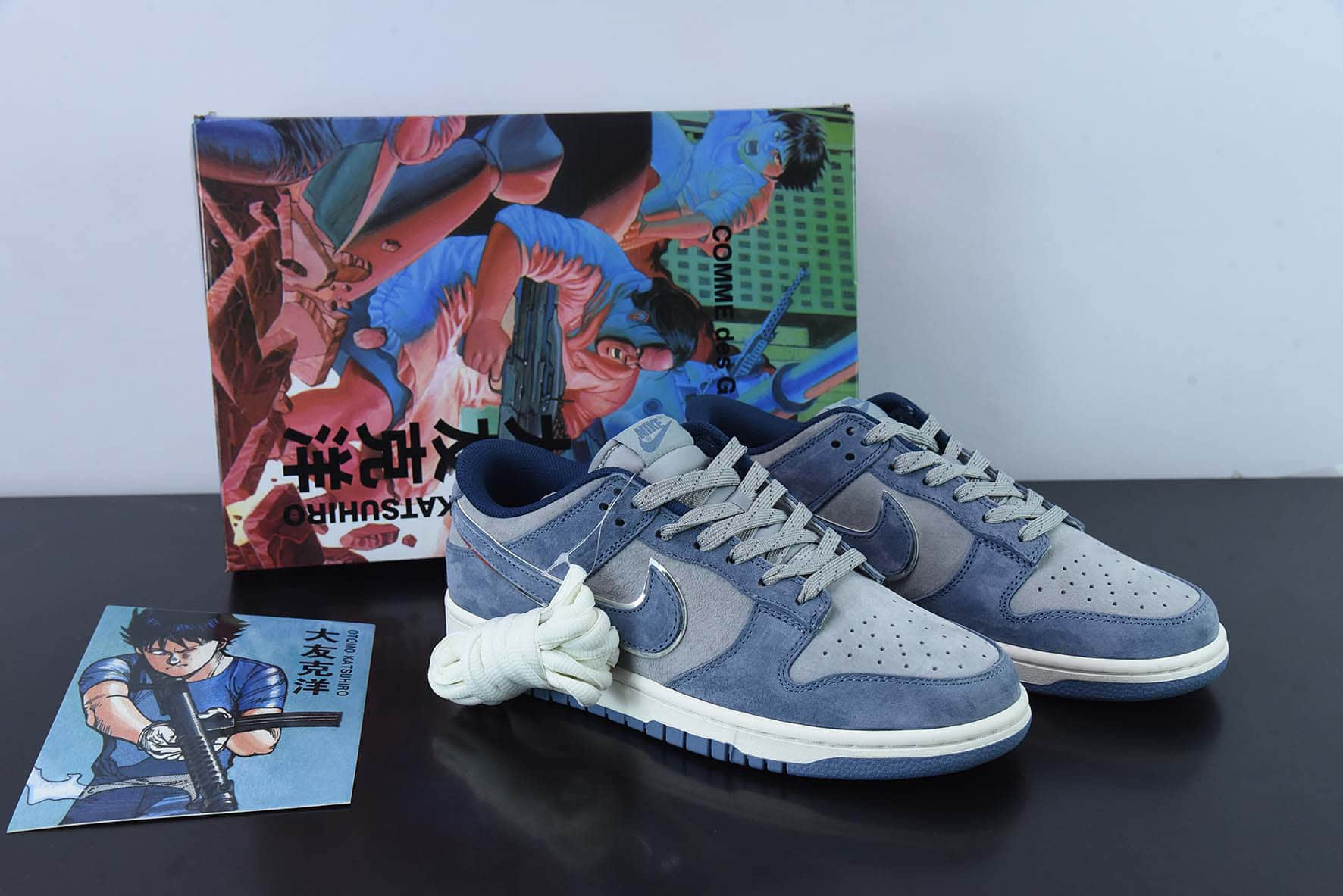 耐克Nike Otomo Katsuhiro x NK SB Dunk Low Steamboy OST 大友克洋联名款麂皮灰蓝低帮滑板鞋纯原版本 货号：DR3369-526