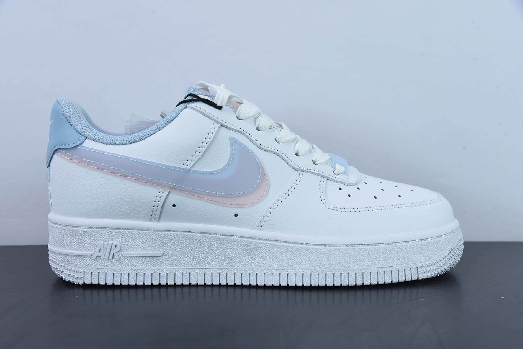 耐克Nike Air Force1 Low White pink blue “3D眼镜红蓝粉”空军一号低帮休闲板鞋纯原版本 货号：CW1574-100