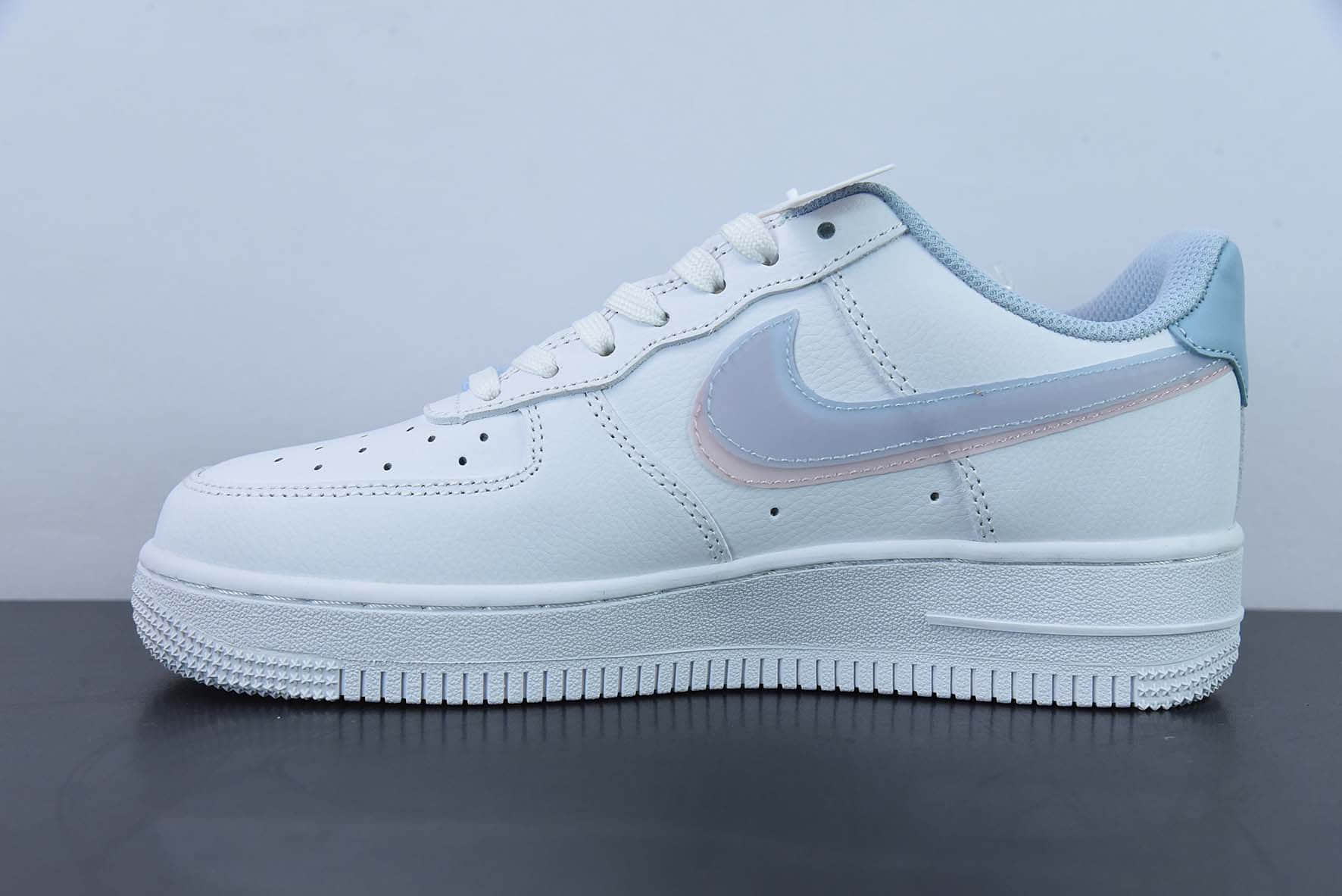 耐克Nike Air Force1 Low White pink blue “3D眼镜红蓝粉”空军一号低帮休闲板鞋纯原版本 货号：CW1574-100