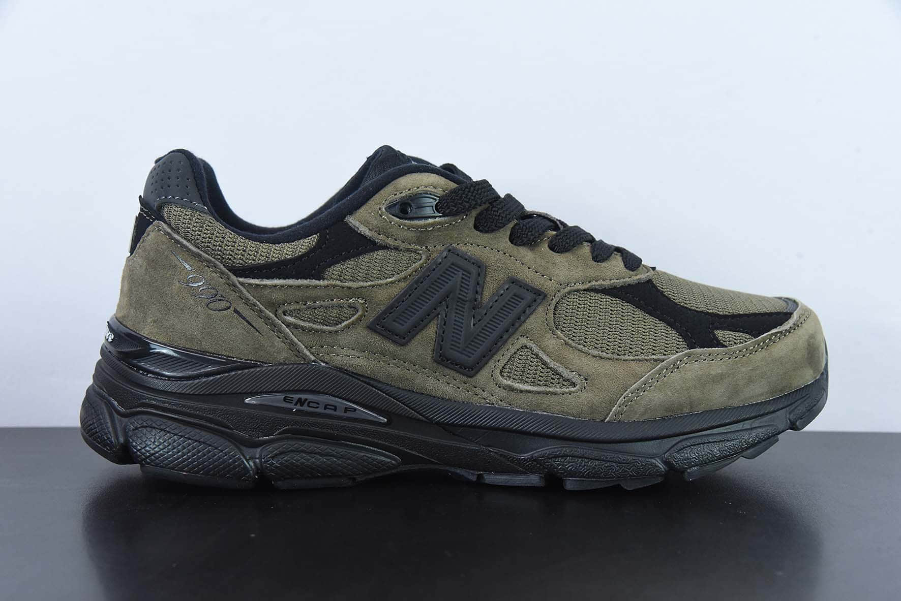 新百伦New Balance JJJJound x New Balance 990 v3联名款棕绿黑复古低帮休闲跑步鞋纯原版本 货号：M990JJ3