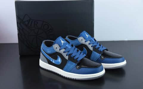 乔丹Air Jordan 1 Low AJ1漆皮黑蓝低帮篮球鞋纯原版本 货号：DR8867-400