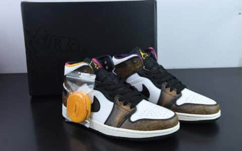 乔丹Air Jordan 1 Mid Wear Away AJ1乔1星空扎染中邦篮球鞋纯原版本 货号： DQ8417-071