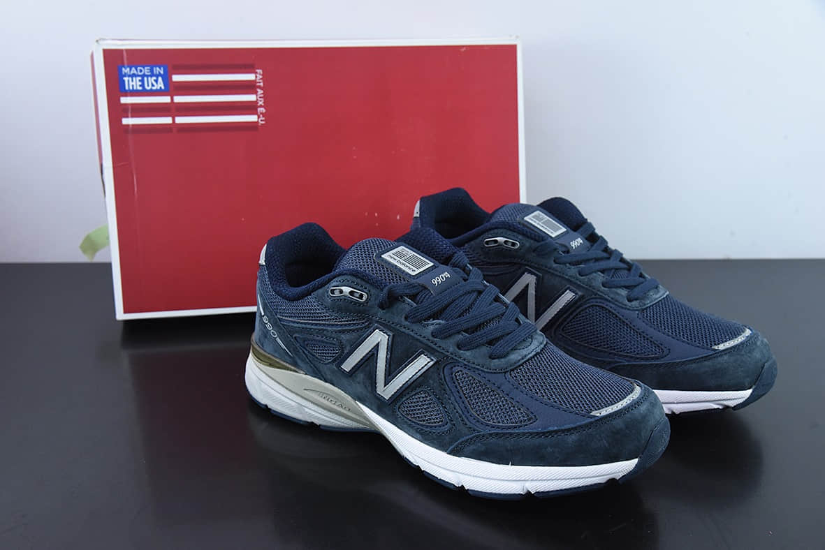 新百伦New Balance M990V4系列海军蓝复古鞋跑步鞋纯原版本 货号：M990NV4