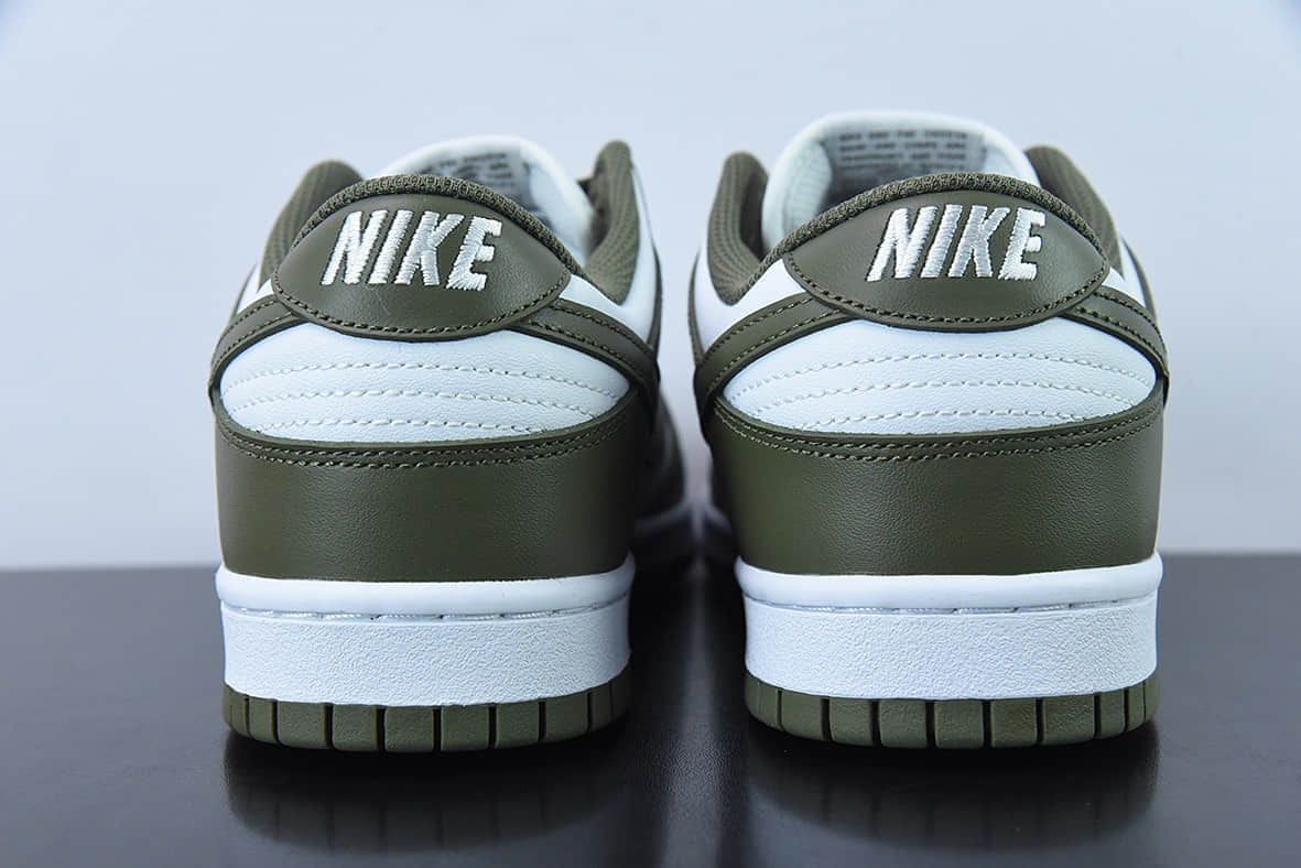 耐克Nike Dunk Low “Medium Olive” 白橄榄绿低帮休闲滑板鞋纯原版本 货号：DD1503-120