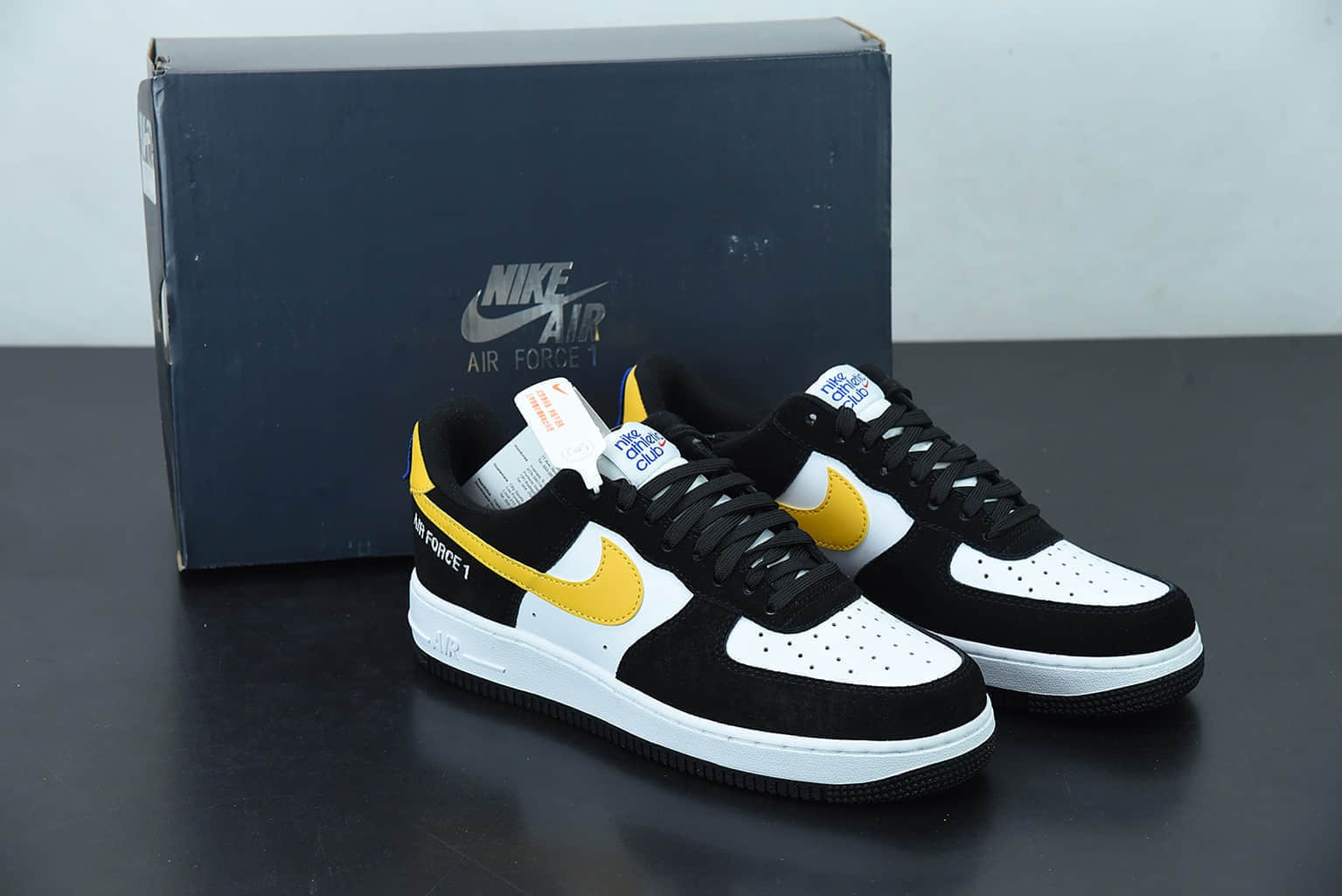 耐克Nike Air Force 1 Low Athletic Club黑黄勾空军一号低帮百搭休闲运动板鞋纯原版本 货号：DH7568-002