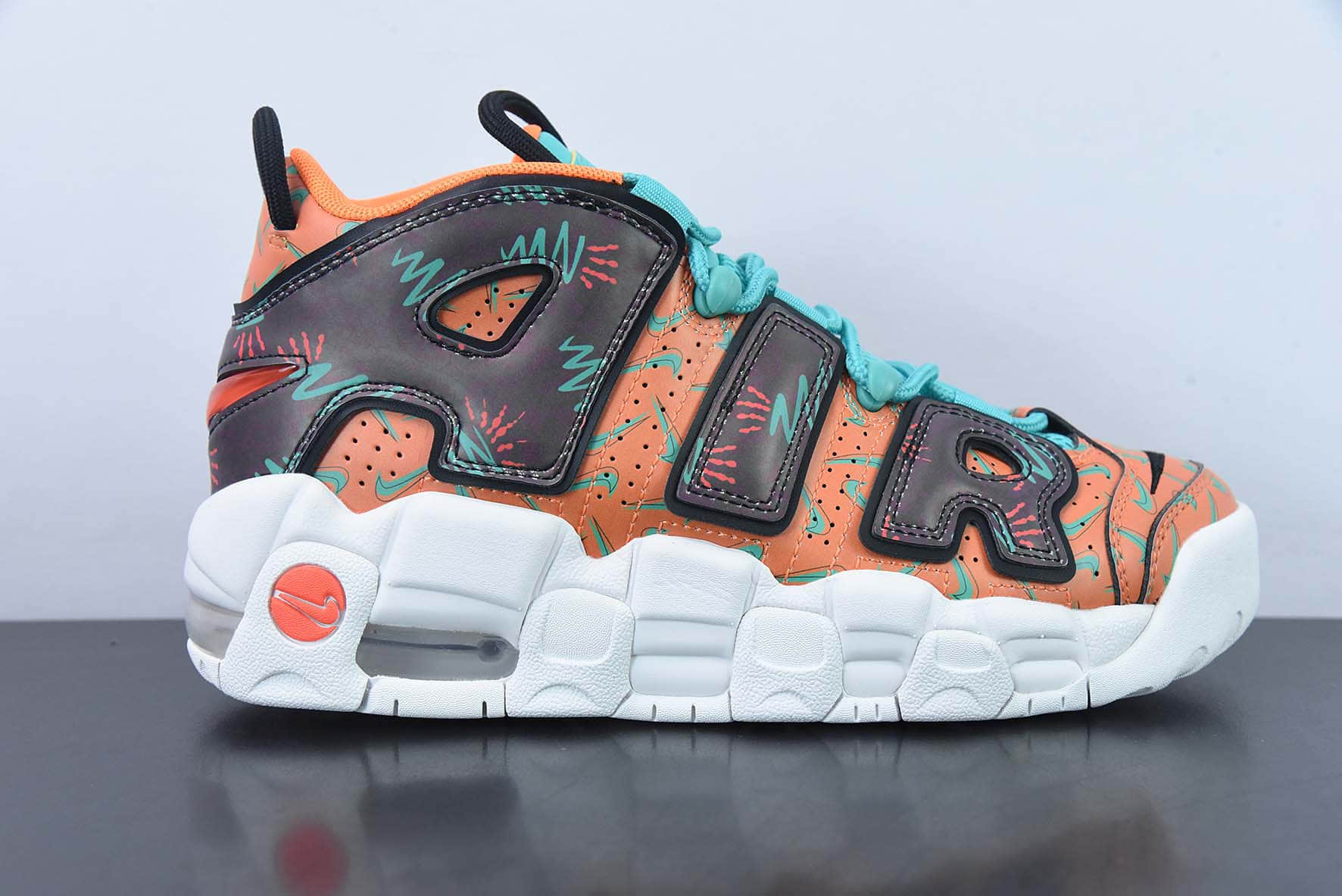 耐克Nike Air More Uptempo皮蓬初代棕桔多勾经典高街百搭篮球鞋纯原版本 货号：AT3408-800