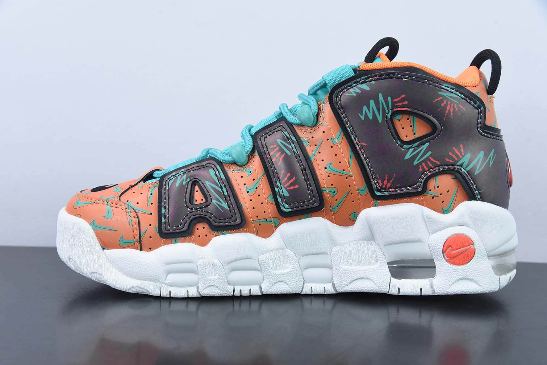 耐克Nike Air More Uptempo皮蓬初代棕桔多勾经典高街百搭篮球鞋纯原版本 货号：AT3408-800