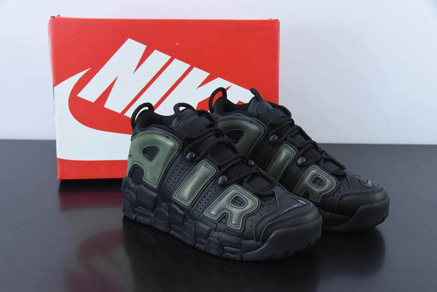 耐克Nike Air More Uptempo皮蓬初代黑绿经典高街百搭篮球鞋纯原版本 货号：922845-001