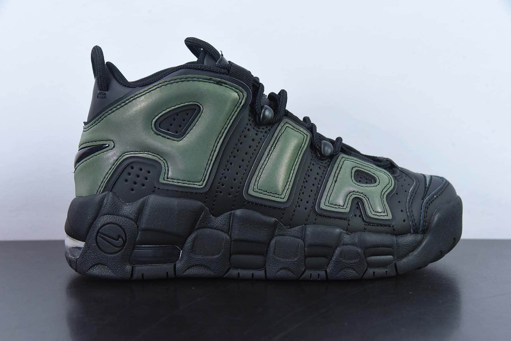 耐克Nike Air More Uptempo皮蓬初代黑绿经典高街百搭篮球鞋纯原版本 货号：922845-001