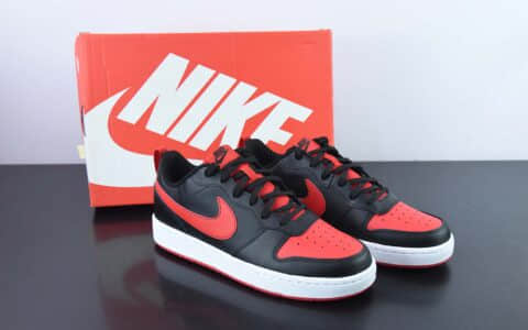耐克Nike Court Borough Low 2 黑红低帮校园休闲板鞋纯原版本 货号：BQ5448-007