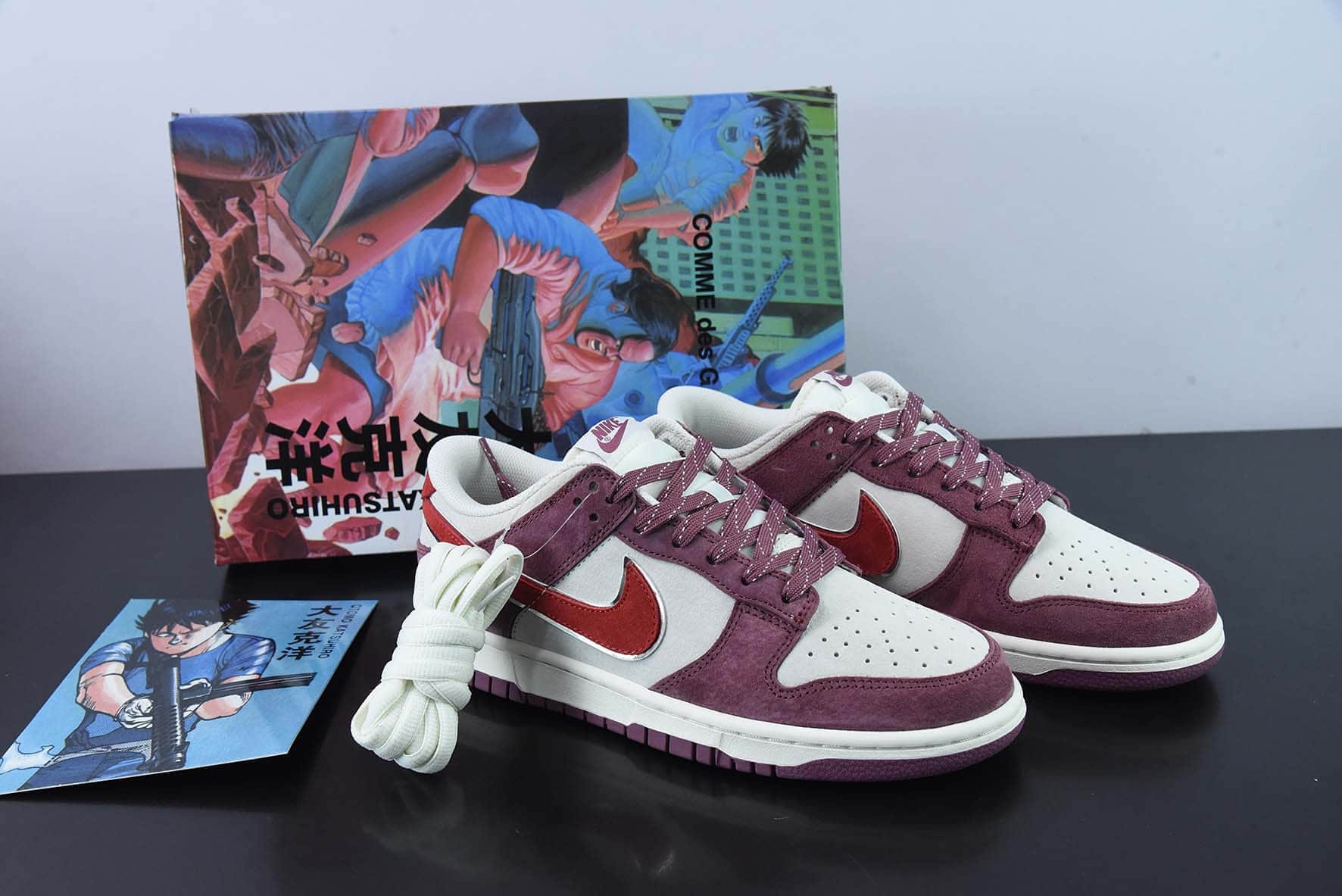 耐克Nike Otomo Katsuhiro x NK SB Dunk Low Steamboy OST 大友克洋联名款麂皮酒红白SB低帮滑板鞋纯原版本 货号：DA8863-082