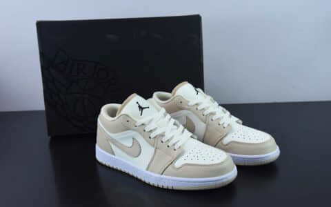 乔丹Air Jordan 1 Low SEHeavy Tan LeatherAJ1“帆白黄卡其低帮篮球鞋纯原版本 货号：FB7168-121