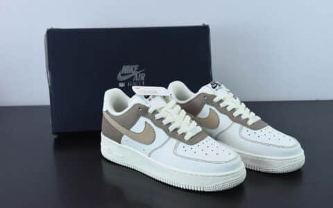 耐克Nike Air Force 1米白摩卡棕空军一号低帮运动休闲板鞋纯原版本 货号：DT0226-303